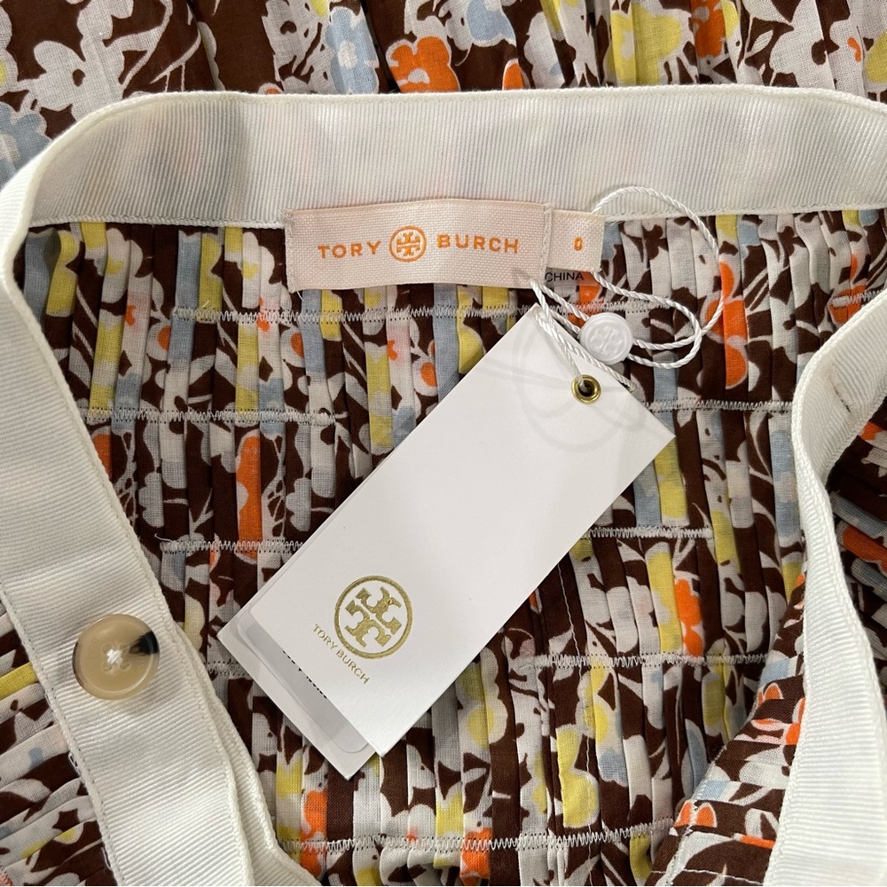 ♦️SOLD♦️ NWT Tory Burch Pleated Tie Waist Floral Print Skirt - Picture 12 of 13